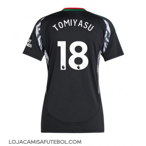 Camisa de Futebol Arsenal Takehiro Tomiyasu #18 Equipamento Secundário Mulheres 2024-25 Manga Curta